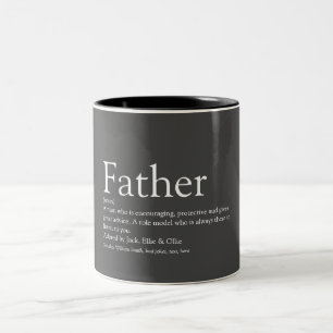 Vater Definition Zitat Modern Stylisch Zweifarbige Tasse