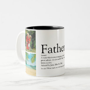 Vater Definitionszitat Fotocollage Zweifarbige Tasse