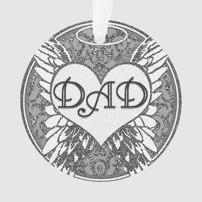 Vater-Denkmal mit Herz-und Engels-Flügeln Ornament (Vorderseite)
