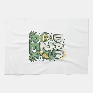 Vater der 2 Rex Dinosaurier Vater Shirt Design_1 Geschirrtuch