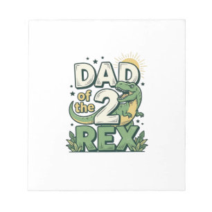 Vater der 2 Rex Dinosaurier Vater Shirt Design_1 Notizblock