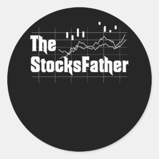 Vater der Aktien VaterStock Broker Handel Runder Aufkleber