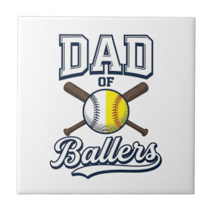 Vater der Baller Baseball Softball Vintage Design_ Fliese
