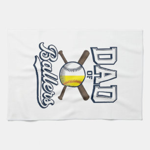 Vater der Baller Baseball Softball Vintage Design_ Geschirrtuch