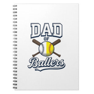 Vater der Baller Baseball Softball Vintage Design_ Notizblock