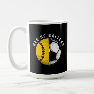 Vater der Baller Vater-Sohn-Softball-Fußballspiele Kaffeetasse
