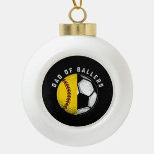 Vater der Baller Vater-Sohn-Softball-Fußballspiele Keramik Kugel-Ornament