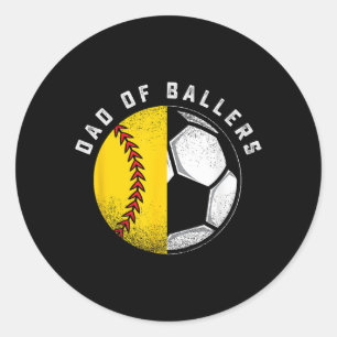 Vater der Baller Vater-Sohn-Softball-Fußballspiele Runder Aufkleber
