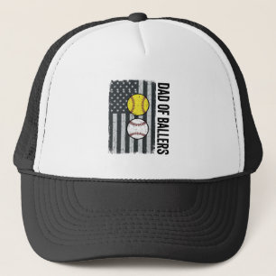 Vater der Ballers Softball Baseball Patriotisch Truckerkappe