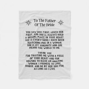 Vater der Blanket-Braut-Hochzeitsgeschenk Fleecedecke