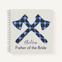 Vater der Braut Blau und Grau Axt Notizbuch