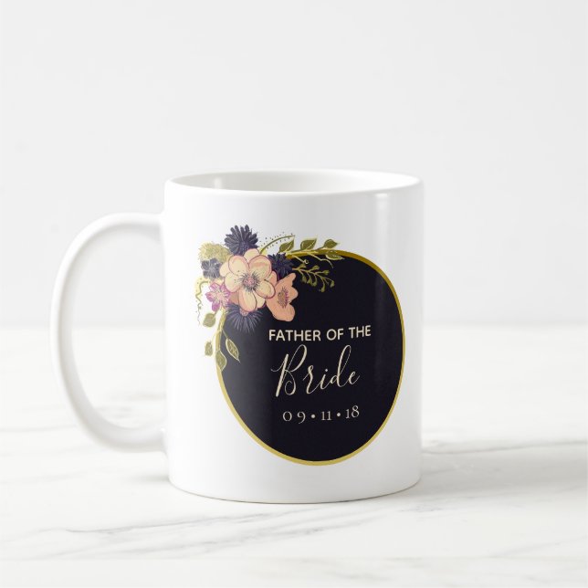 Vater der Braut Blütenblau Wasser Winter Kaffeetasse (Links)