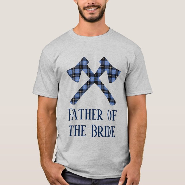 Vater der Braut Doppelkreuz kariert T-Shirt (Vorderseite)