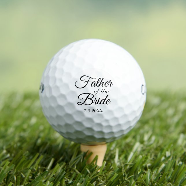 Vater der Braut Elegant Script Custom Wedding Golfball (Insitu T-Shirt)