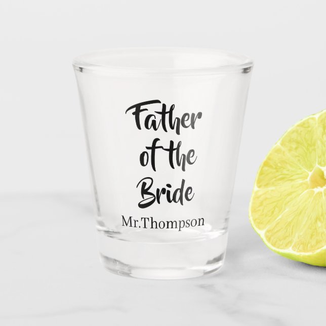 Vater der Braut Geschenk für Eltern von Brautpaare Schnapsglas (Vorderseite)
