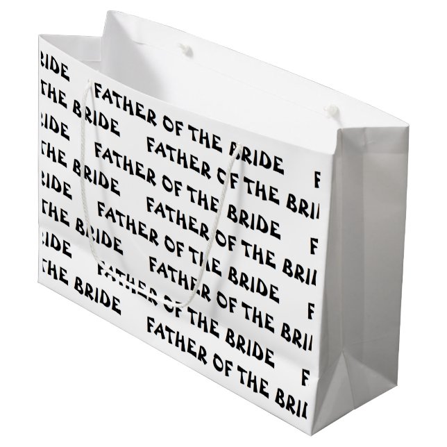 "Vater der Braut" Geschenk-Tasche Große Geschenktüte (Vorderseite Schrägansicht)