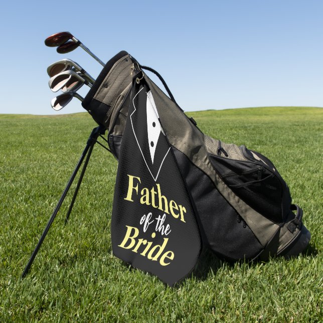 Vater der Braut Hochzeit Tuxedo Personalisiert Golfhandtuch (Gras)