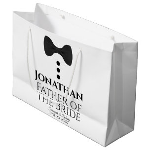 Vater der Braut Hochzeitsgeschenk Tasche Schwarze  Große Geschenktüte