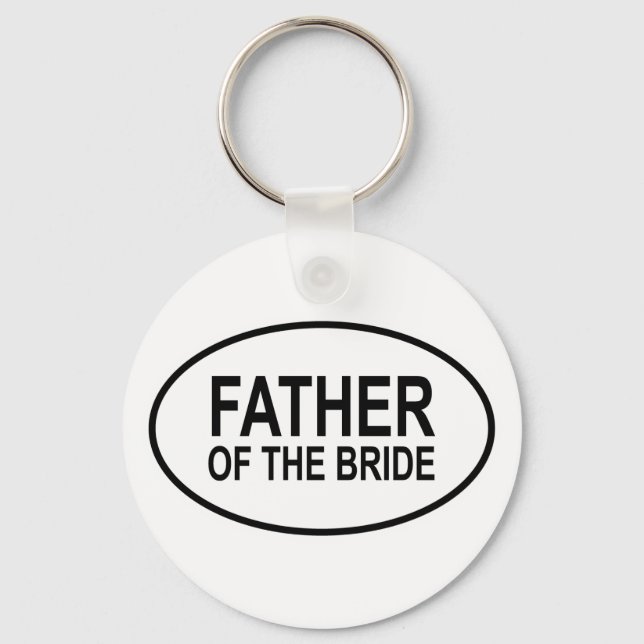 Vater der Braut-Hochzeitsoval Schlüsselanhänger (Vorderseite)