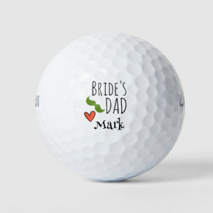Vater der Braut mit dem Namen für die Golferhochze Golfball