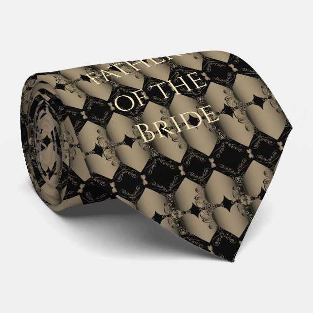 Vater der Braut Old Gold Steampunk Wedding Krawatte (Gerollt)