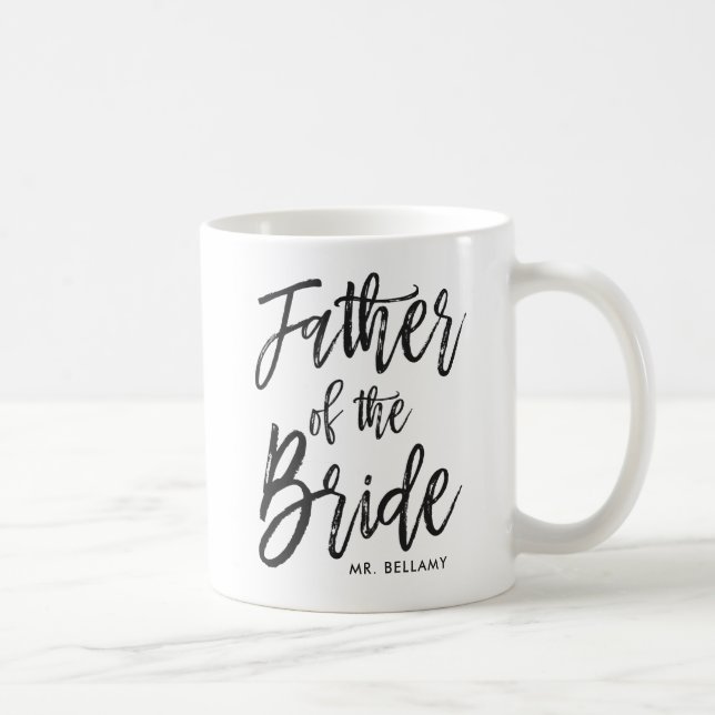 Vater der Braut | Skriptstil Custom Wedding Kaffeetasse (Rechts)