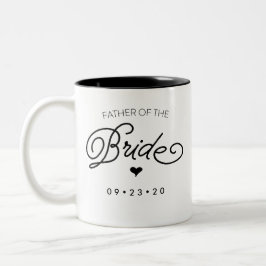 Vater der Braut-Tasse personifizieren Ihr Datum Zweifarbige Tasse