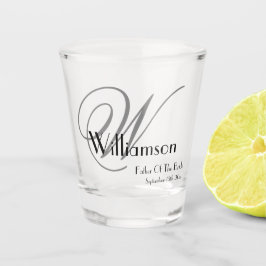 Vater der Bride Geschenk Moderne Monogramm Name Ni Schnapsglas