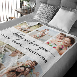 Vater der Familie - FotoCollage des Vaters Fleecedecke