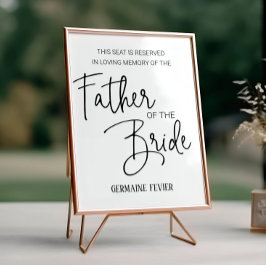 Vater der Gedenkstätte der Braut reservierte Hochz Poster