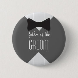 Vater der Groom Bowtie & Stripes Button