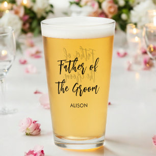 Vater der Groom-Brautjungfrau Hochzeit Glas