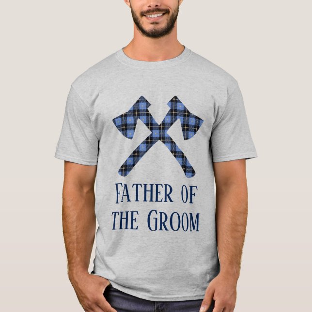 Vater der Groom Doppelkreuz kariert T-Shirt (Vorderseite)