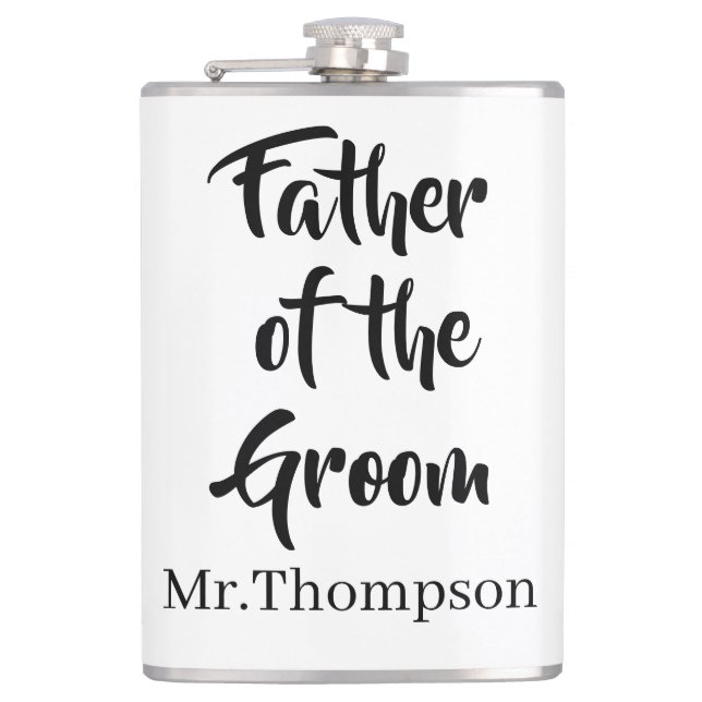 Vater der Groom Gewohnte Hochzeitspartei Geschenk Flachmann (Vorderseite)