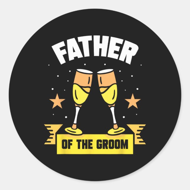 Vater der Groom Hochzeit Party Redewendungen Bache Runder Aufkleber (Vorderseite)