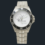 Vater der Groom Hochzeitsgeschenk Monogram Sports Armbanduhr<br><div class="desc">Vater der Groom Hochzeitsgeschenk Monogram Sportuhr. Klicken Sie auf diese Vorlage personalisieren, um sie mit dem Monogramm Initial, dem Namen und dem Hochzeitdatum schnell und einfach anzupassen. Vater der Groom Wedding Geschenke Monogram Sports Watch, ist Teil der Geschenksammlung Eltern, mit einem passenden Vater der Braut, in diesem Laden beobachten. 30...</div>