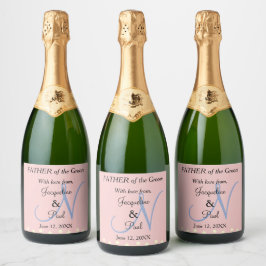 Vater der Groom Pastel Rose Blue Monogram