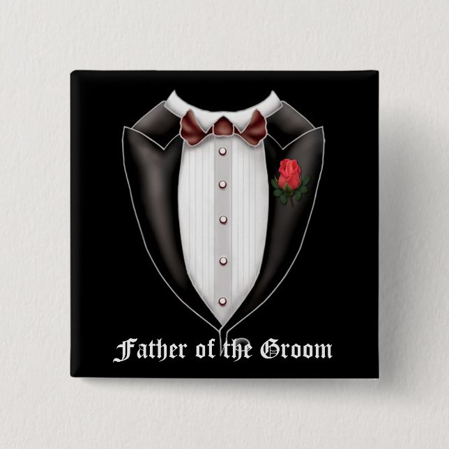 Vater der Groom Tuxedo-Taste Button (Vorderseite)