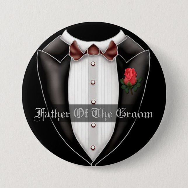 Vater der Groom Wedding Party Button (Vorderseite)