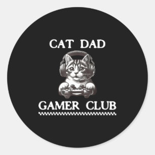 Vater der Katze Gamer-Club Lustiger Katzenliebhabe Runder Aufkleber