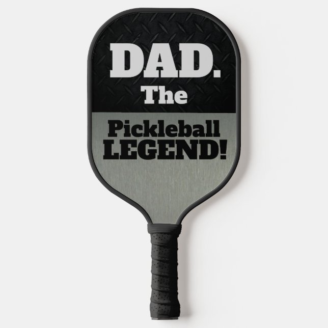 Vater Der legendäre Funny Smack Talk Black Silver  Pickleball Schläger (Vorderseite)