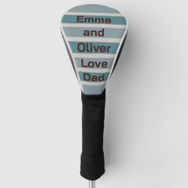 Vater der Liebe für Kindernamen auf blauem Streife Golf Headcover