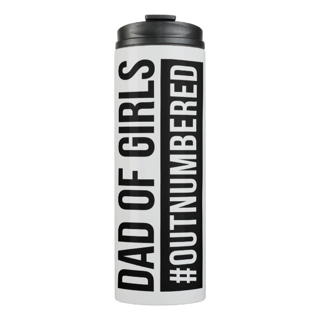 Vater der Mädchen #Outnumed Thermosbecher (Vorderseite)