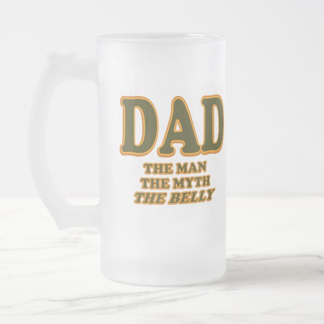VATER der Mann der Mythos der Bauch-lustige Mattglas Bierglas (Links)