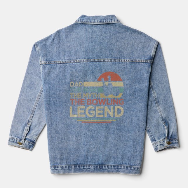 Vater Der Mann der Mythos Der Bowling Legend Bowle Jeansjacke (Rückseite)