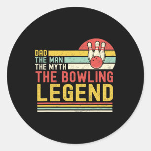 Vater Der Mann der Mythos Der Bowling Legende Vint Runder Aufkleber