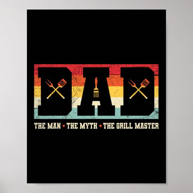 Vater Der Mann der Mythos Der Grill Master Grillen Poster (Vorne)