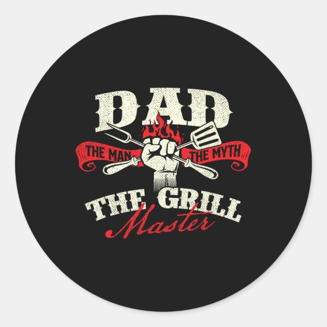 Vater Der Mann der Mythos Der Grill Meister - Gril Runder Aufkleber (Vorderseite)