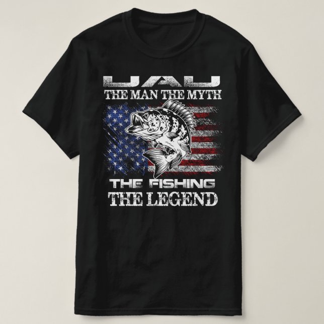 Vater Der Mann, der Mythos, die Fahne des Fischfan T-Shirt (Design vorne)