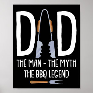 Vater Der Mann der Mythos Die Grillen Legend Funny Poster